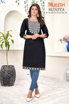 Sunita Magic Cotton Slub Embroidery Kurti Wholesale Price In Surat